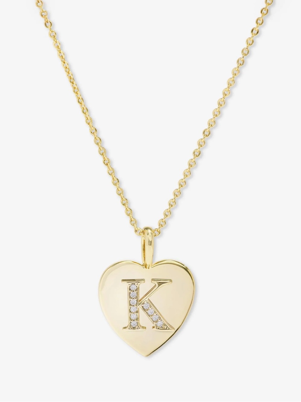 Melinda Maria Gold Heart Initial “K” Pendant Necklace